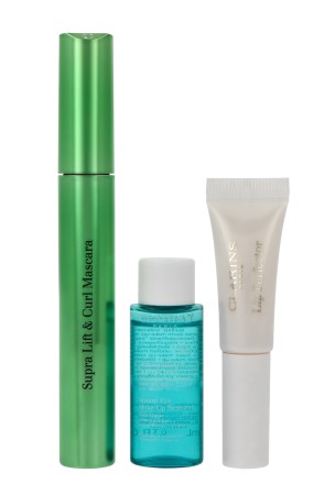 Zestaw Clarins Mascara Supra lift & Curl 8ml + Instant Eye Makeup Remover 10ml + Natural Lip Perfector N. 20 5ml