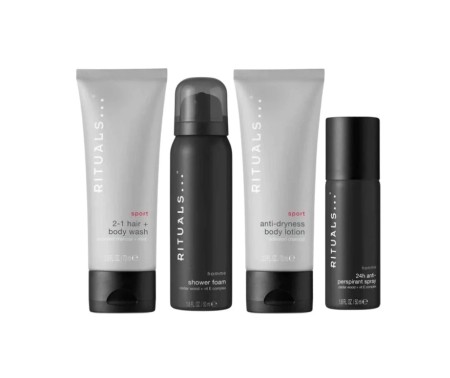 Zestaw Rituals Homme Pouch + Foaming Shower Gel 50ml + Deodorant 50ml + Shower Gel 70ml + Body Lotion 70ml
